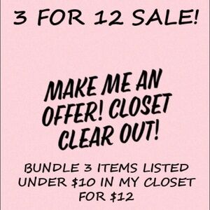 All items under $10 can bundle for 3 for $12